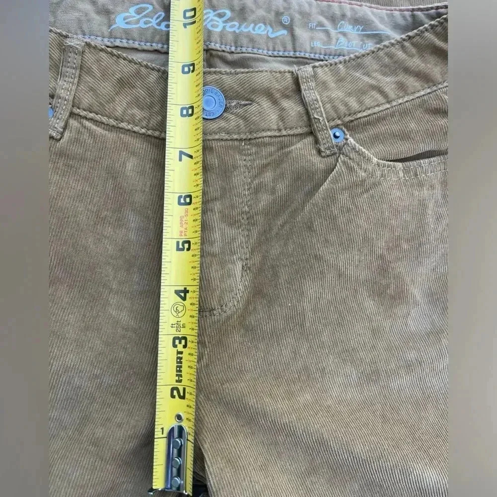 Eddie Bauer Slightly Curvy Straight Bootcut Corduroy Olive Pants Size 6 - Picture 8 of 11